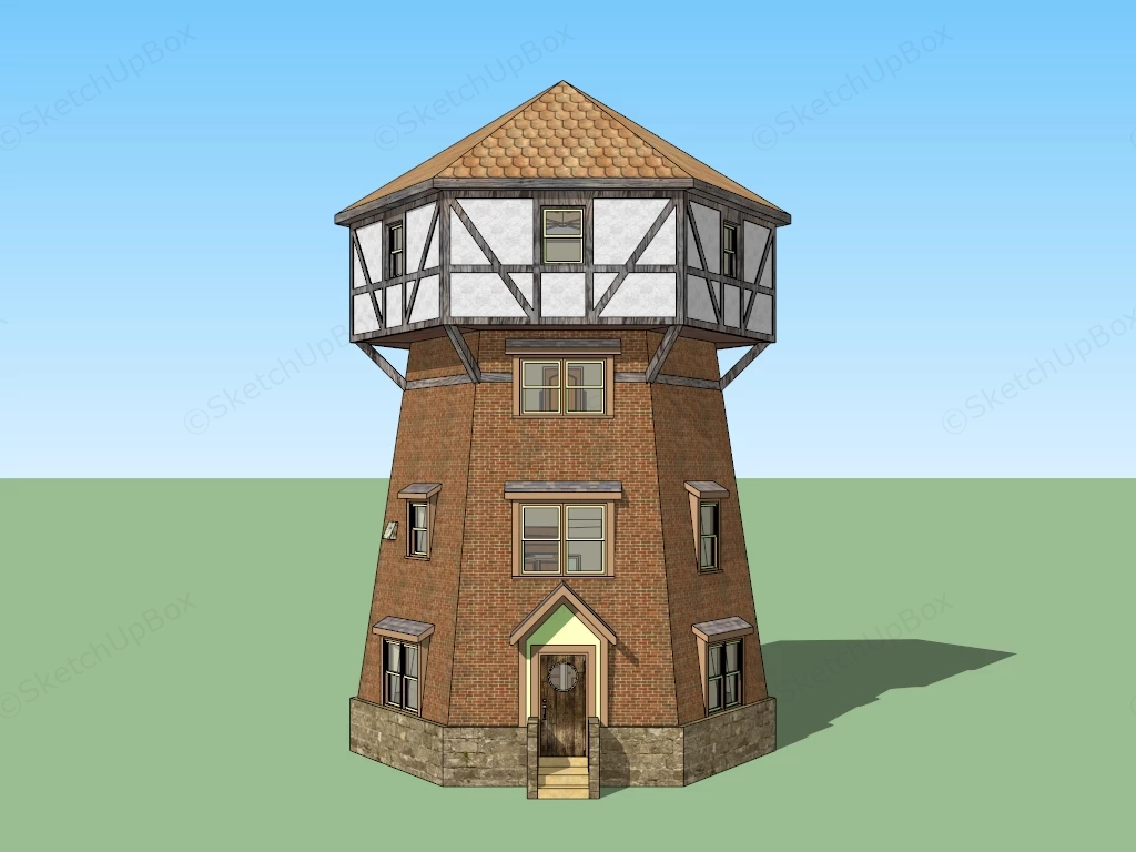 Red Brick Lighthouse sketchup model preview - SketchupBox
