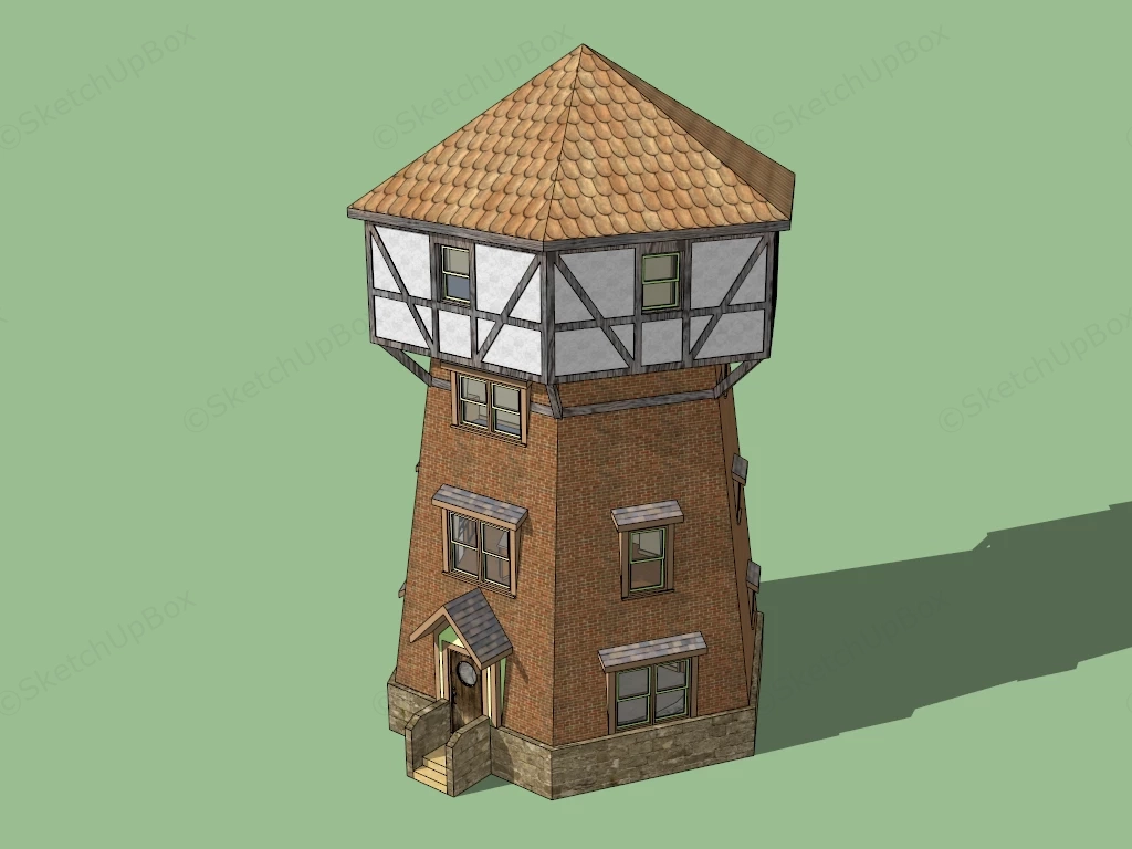 Red Brick Lighthouse sketchup model preview - SketchupBox