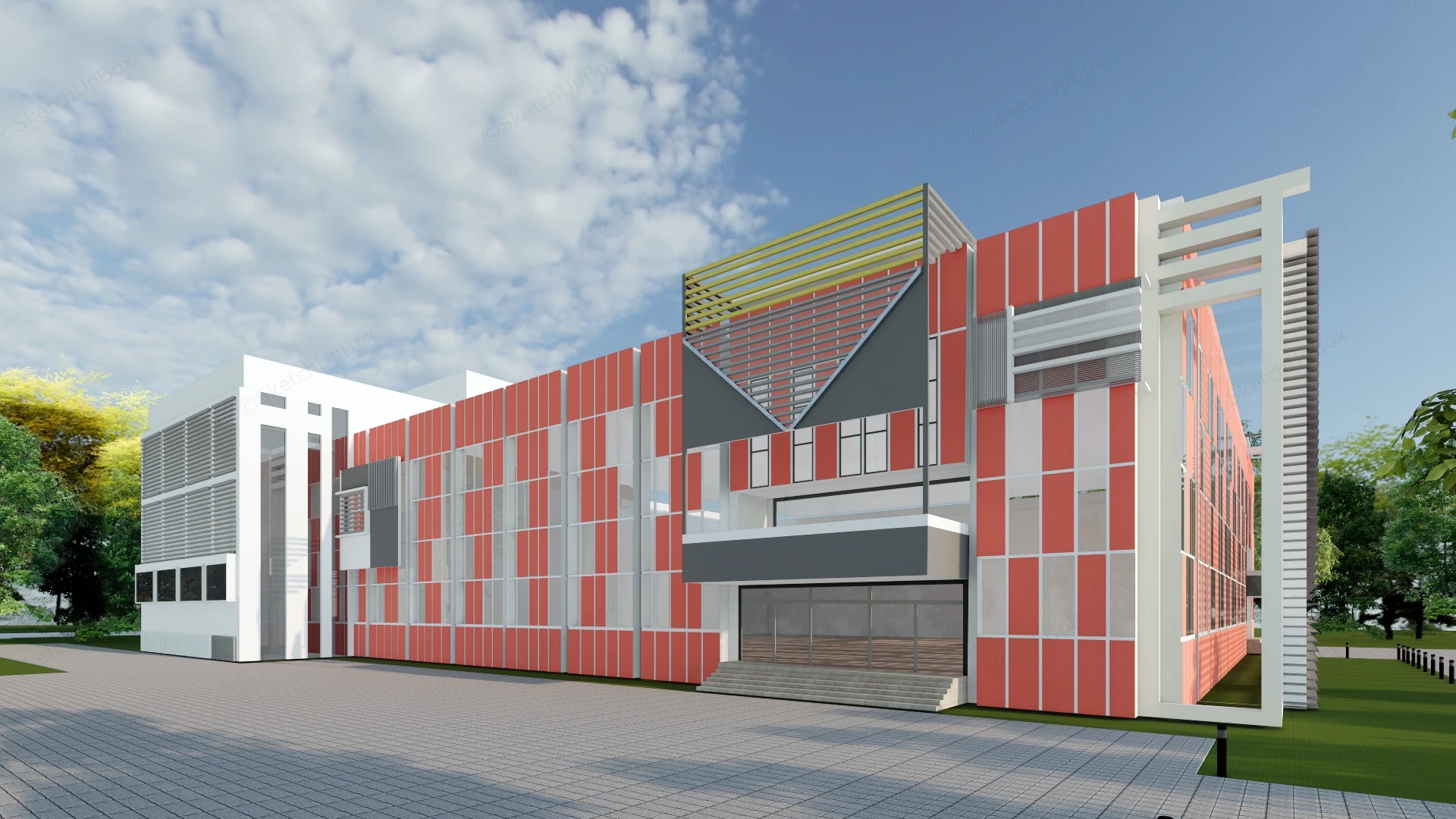 College Classroom Building sketchup model preview - SketchupBox