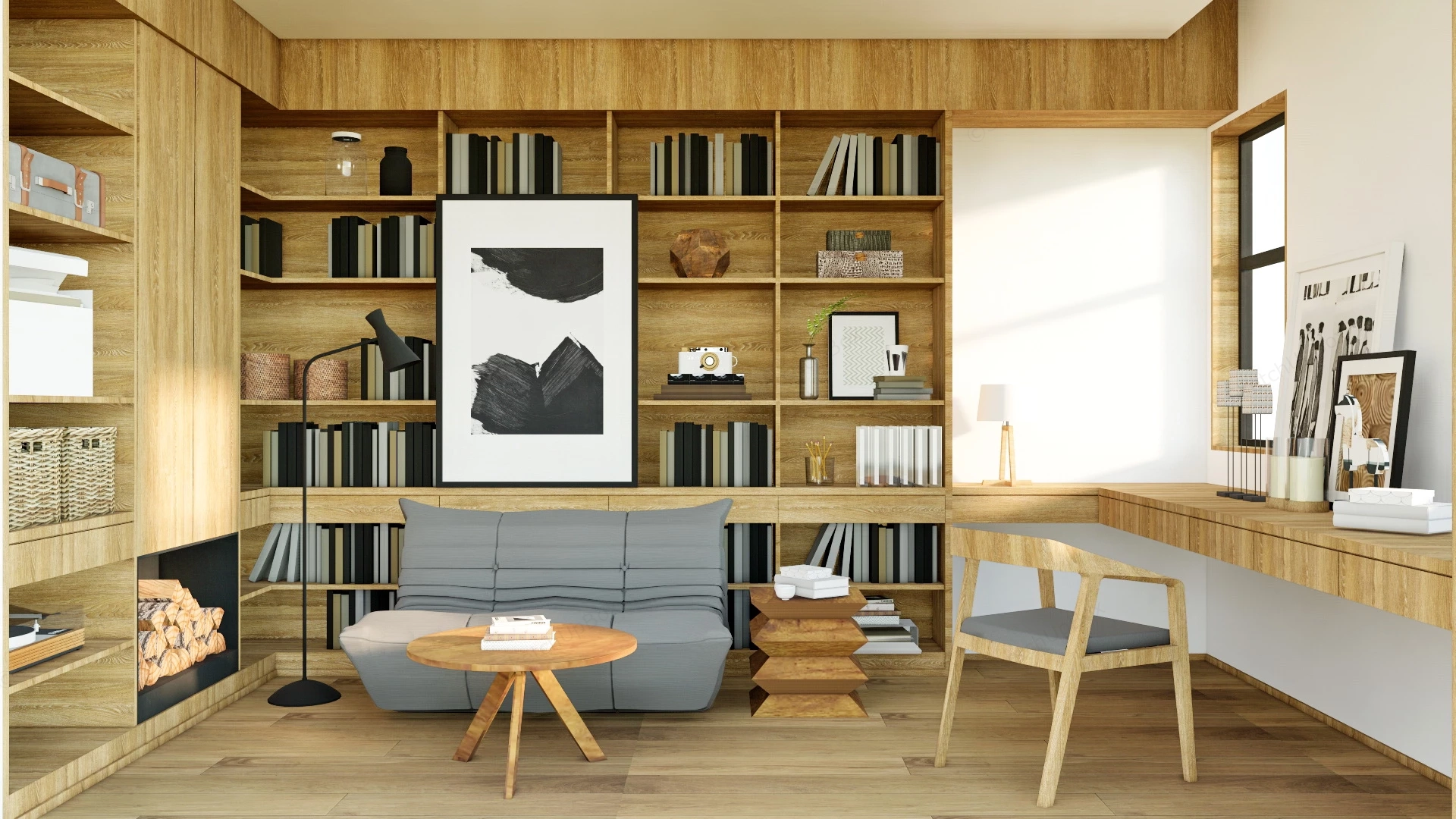 Organic Modern Home Office sketchup model preview - SketchupBox