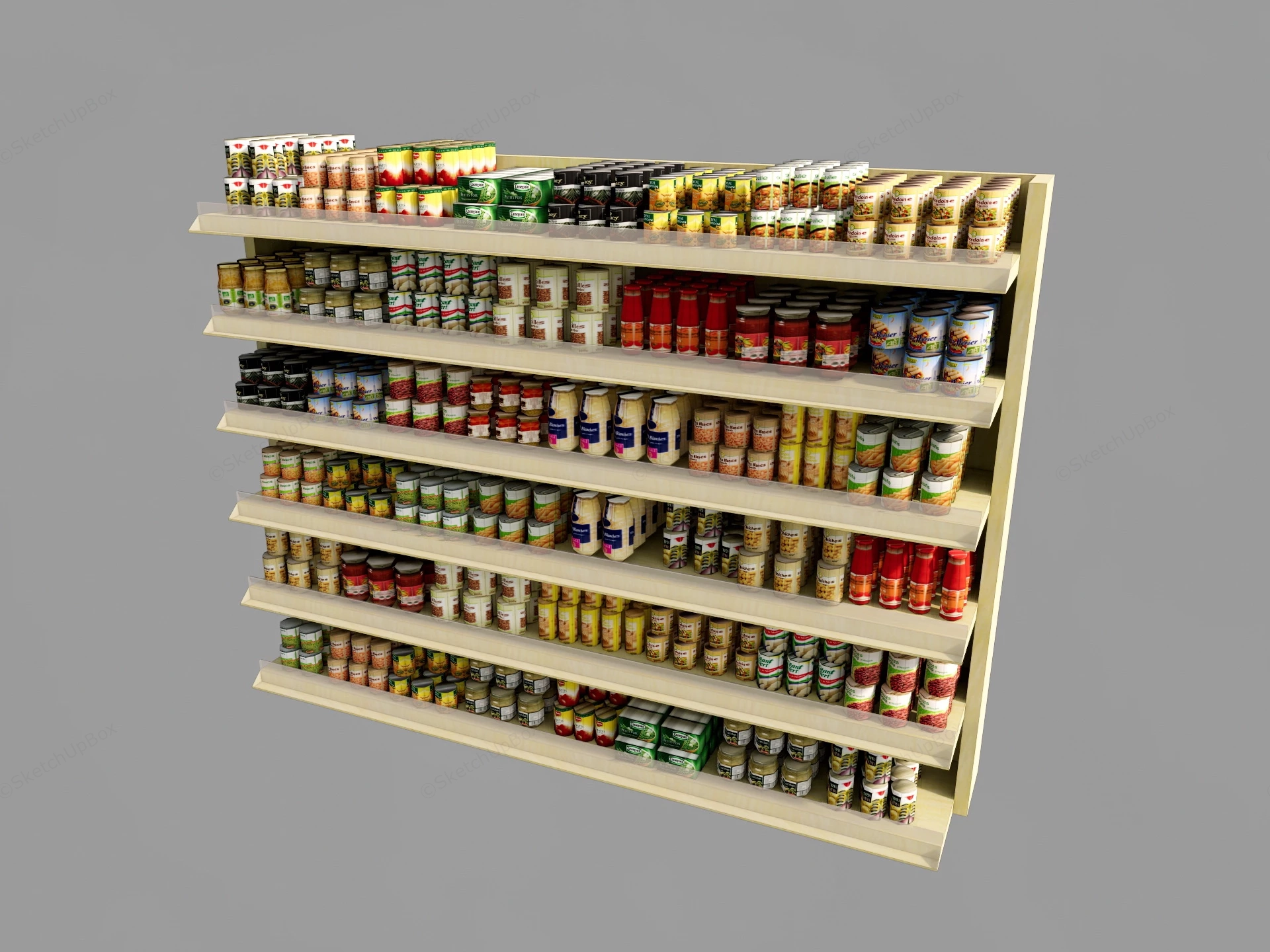 Canned Foods Display Rack sketchup model preview - SketchupBox