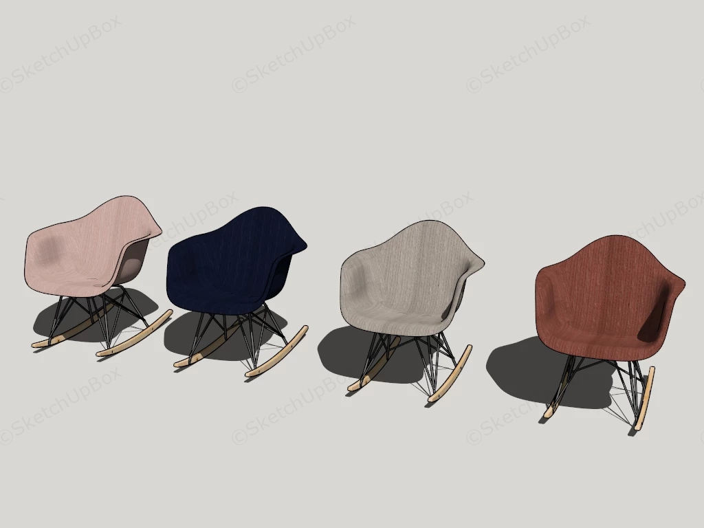 Eames RAR Rocking Chairs Set sketchup model preview - SketchupBox