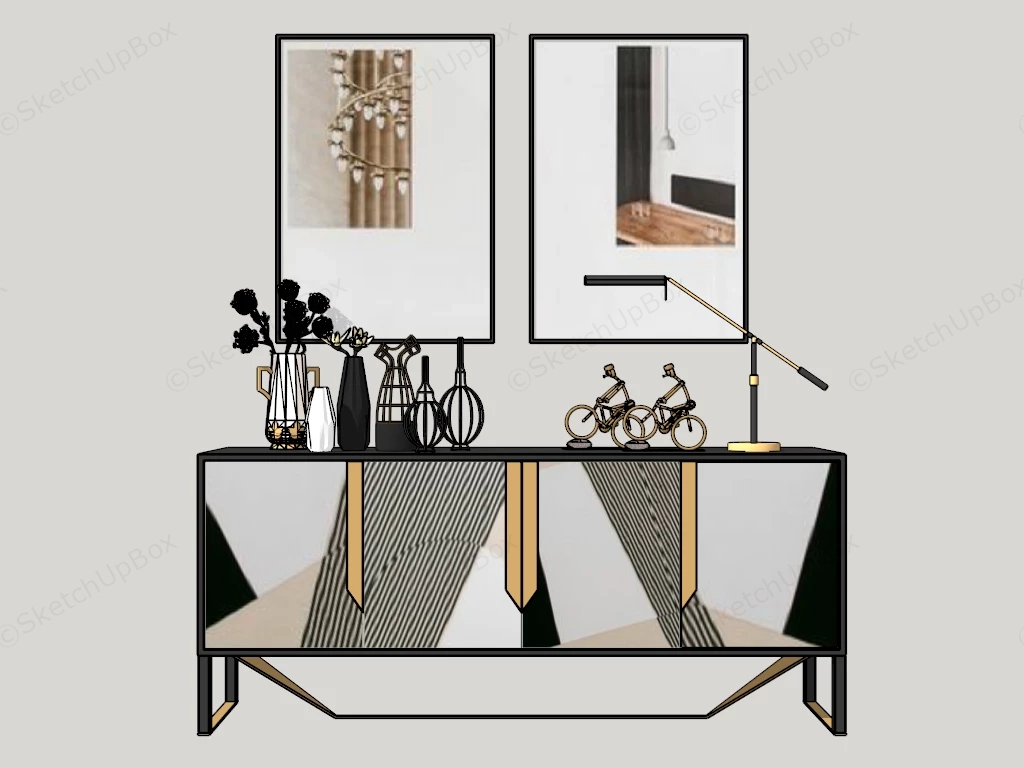Entryway Console Cabinet sketchup model preview - SketchupBox