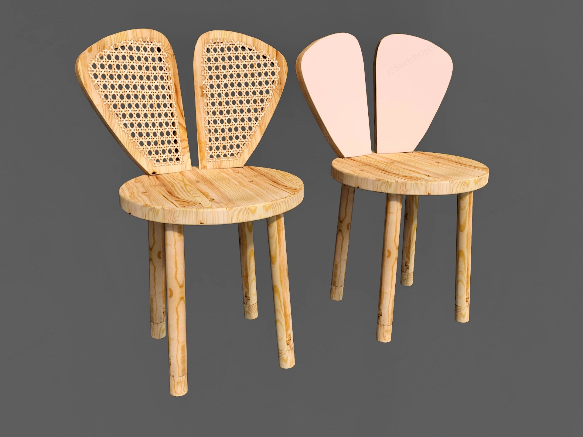 Toddler Rabbit Chairs sketchup model preview - SketchupBox