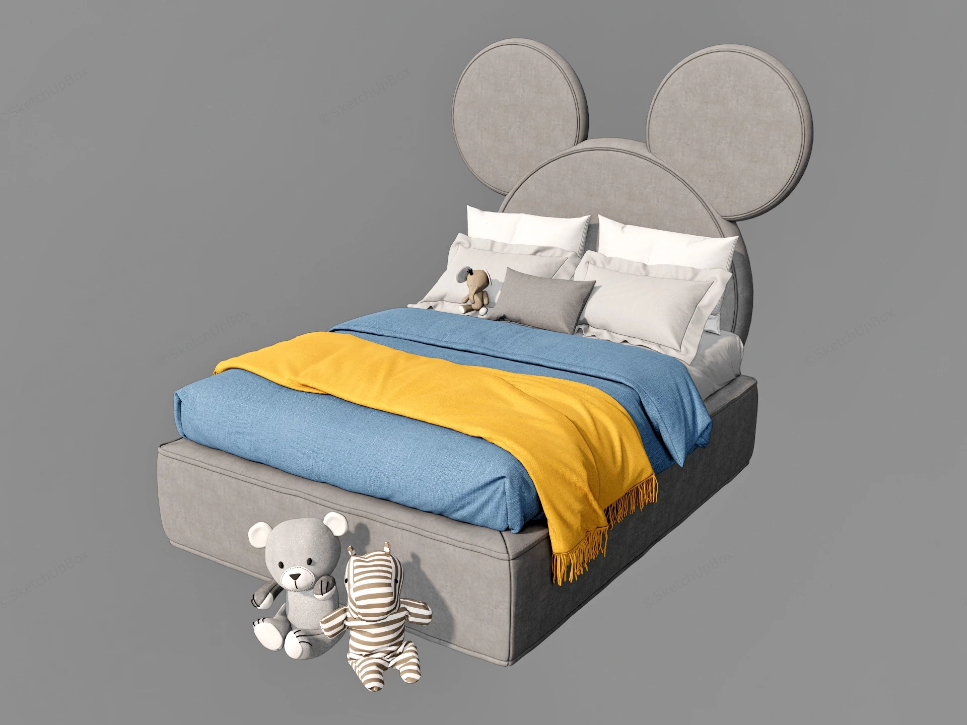 Teddy Bear Kids Bed sketchup model preview - SketchupBox