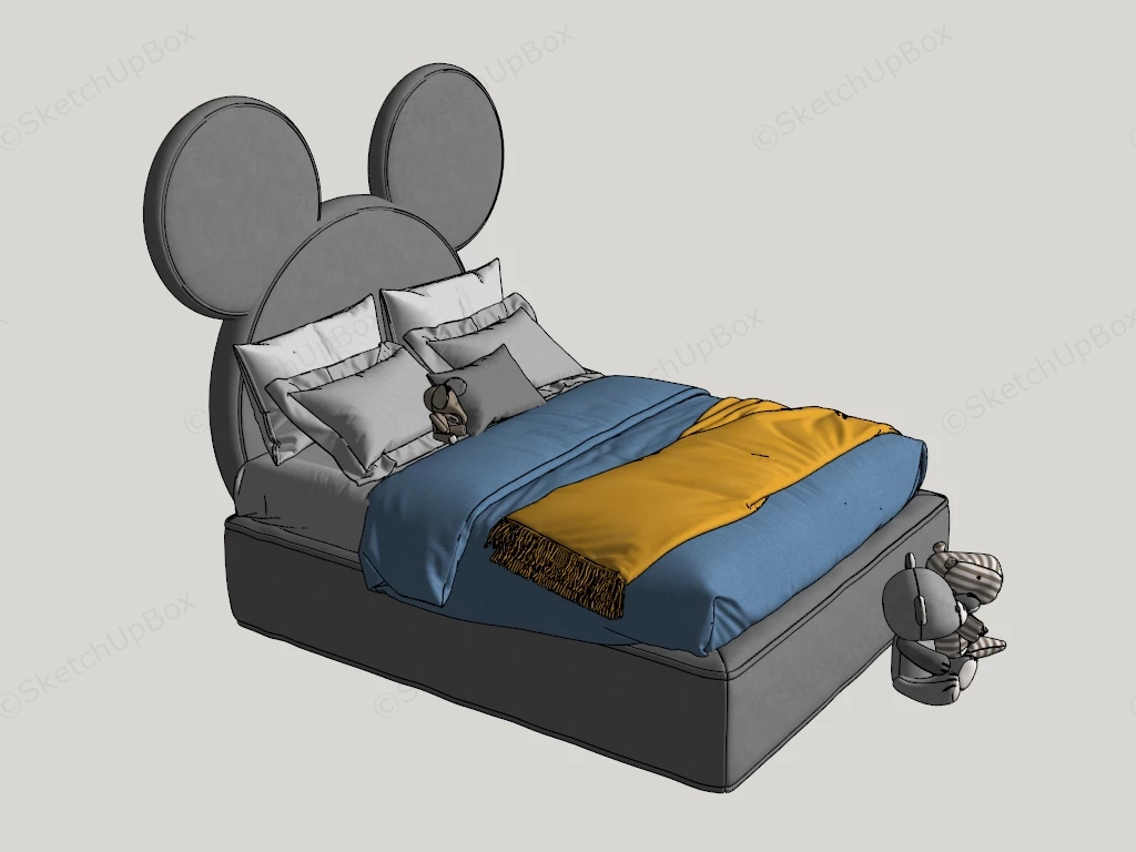 Teddy Bear Kids Bed sketchup model preview - SketchupBox