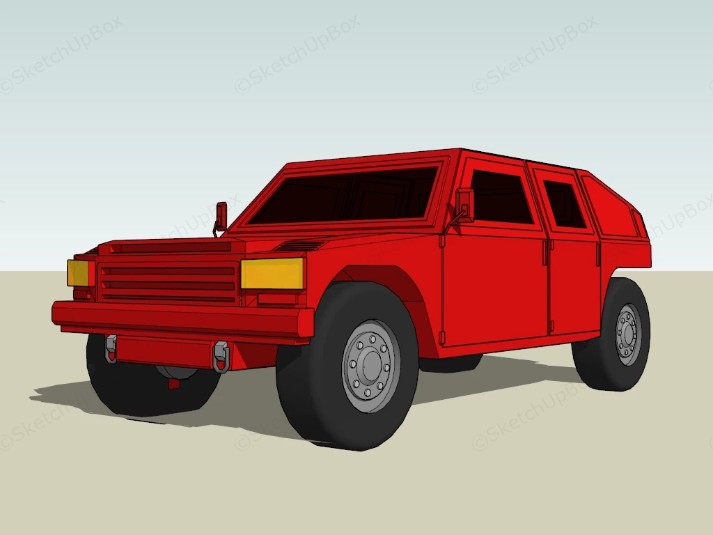 Military Humvee Truck sketchup model preview - SketchupBox