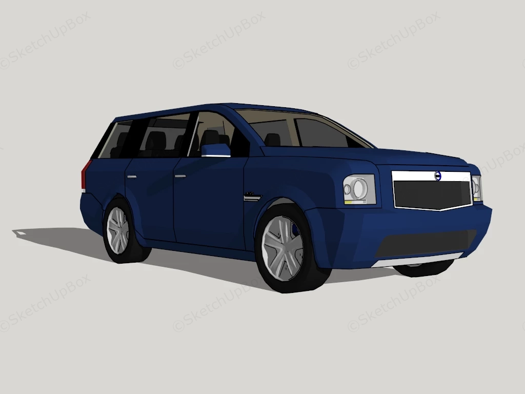 Classic Blue Station Wagon sketchup model preview - SketchupBox
