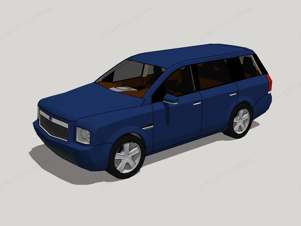 Classic Blue Station Wagon sketchup model preview - SketchupBox