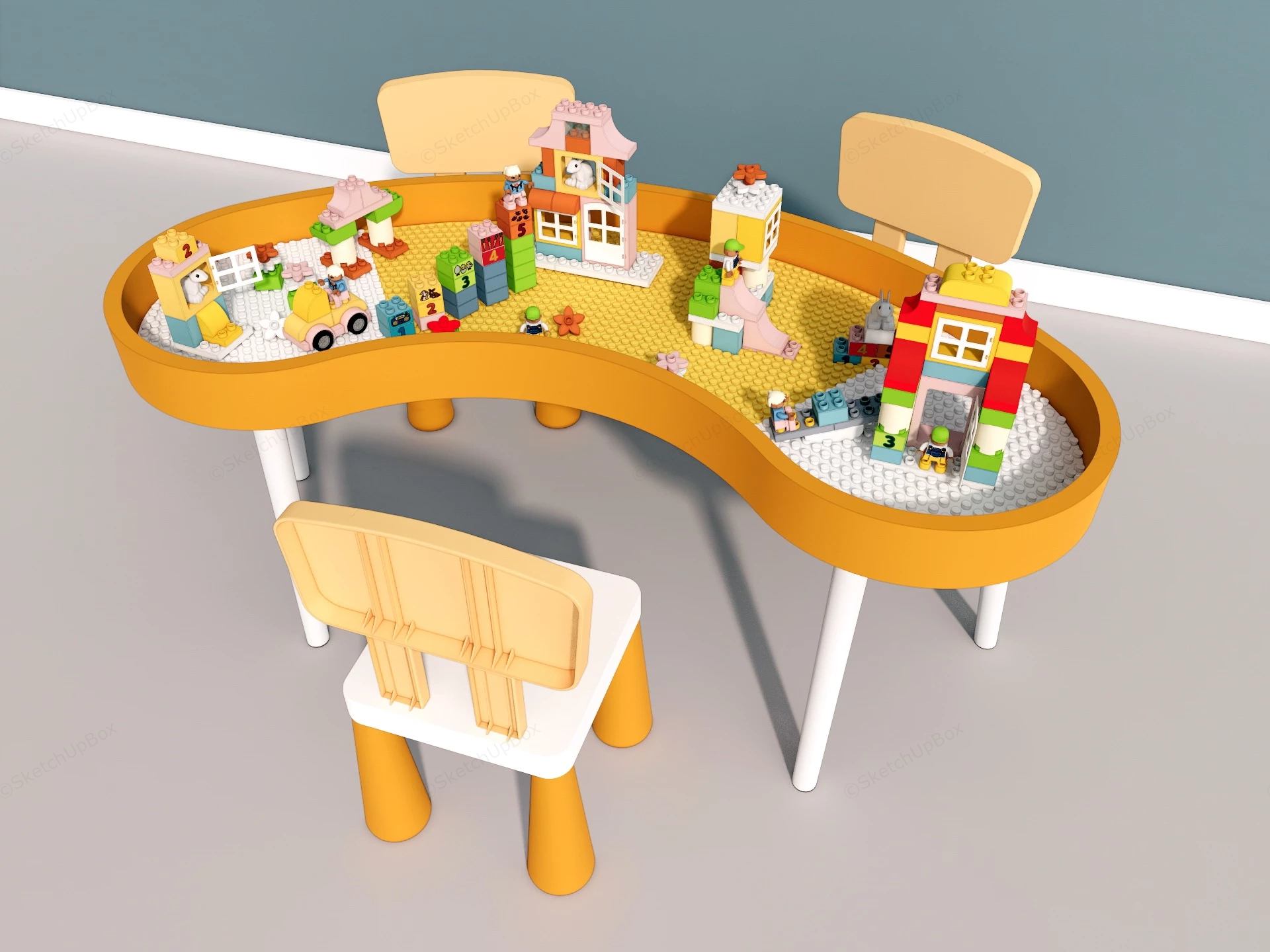 Lego Table And Chairs sketchup model preview - SketchupBox