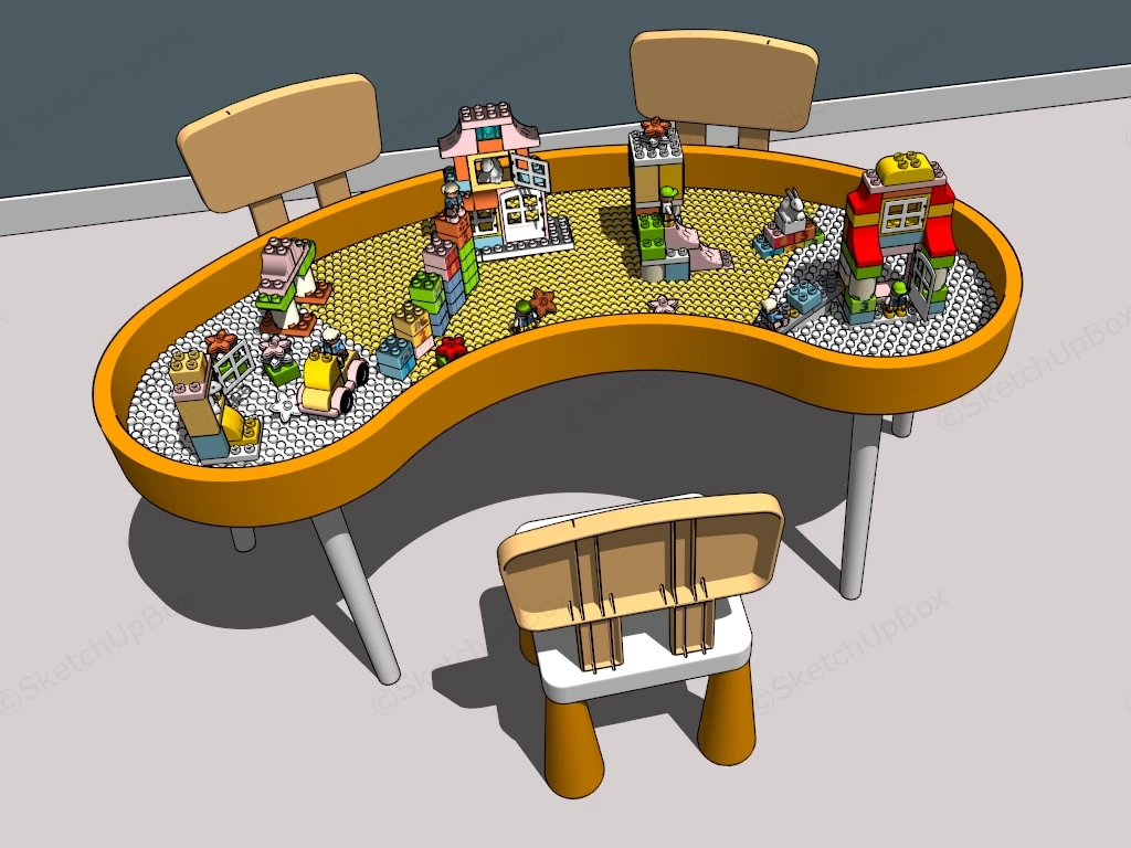 Lego Table And Chairs sketchup model preview - SketchupBox