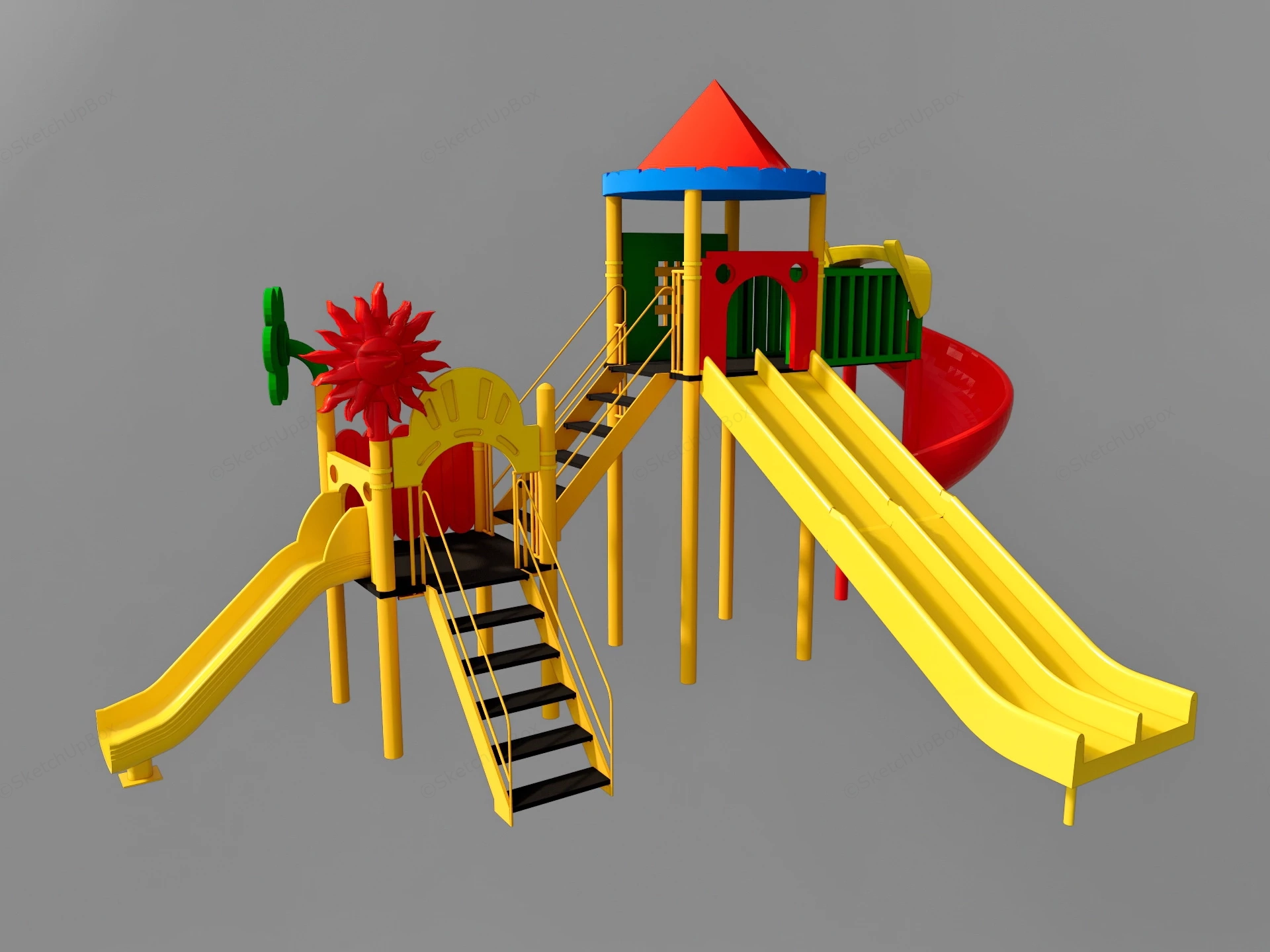 Outdoor Slide Playset sketchup model preview - SketchupBox
