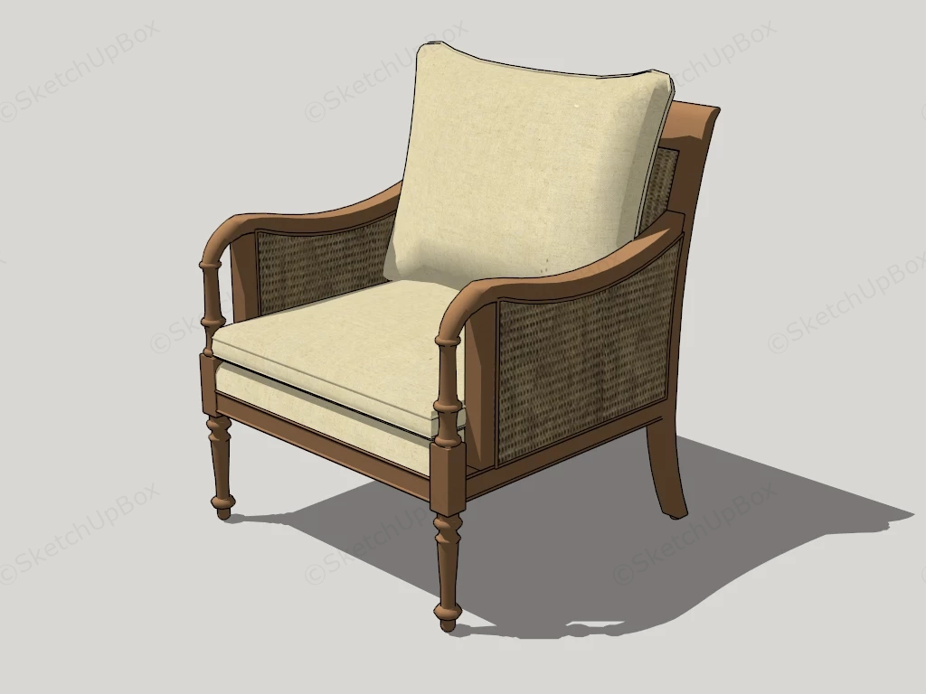 Retro Armchair sketchup model preview - SketchupBox