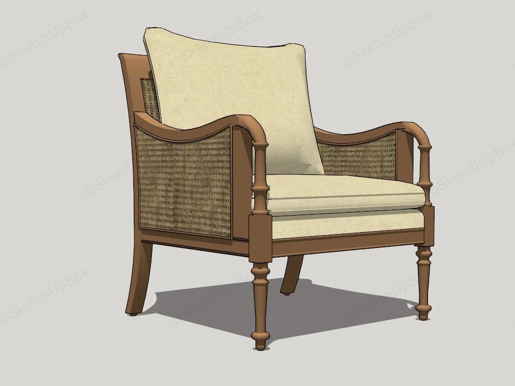 Retro Armchair sketchup model preview - SketchupBox