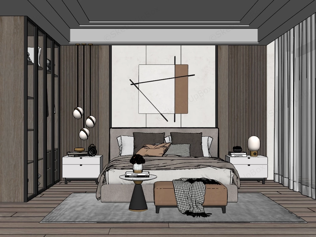 Parents Bedroom sketchup model preview - SketchupBox