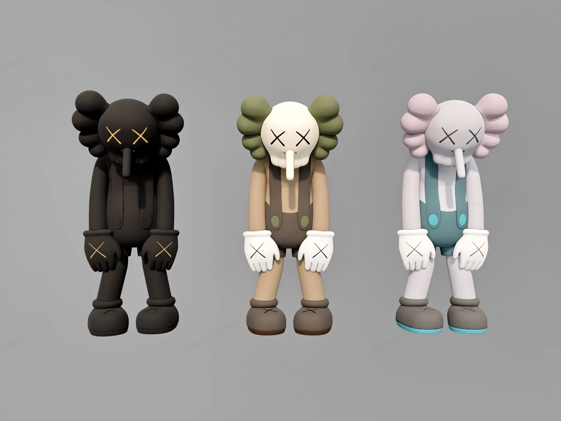 Kaws Small Lie Figures sketchup model preview - SketchupBox