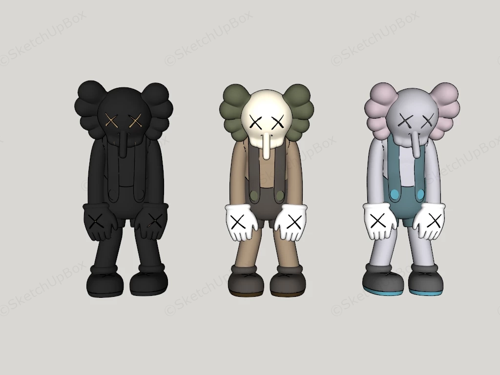 Kaws Small Lie Figures sketchup model preview - SketchupBox