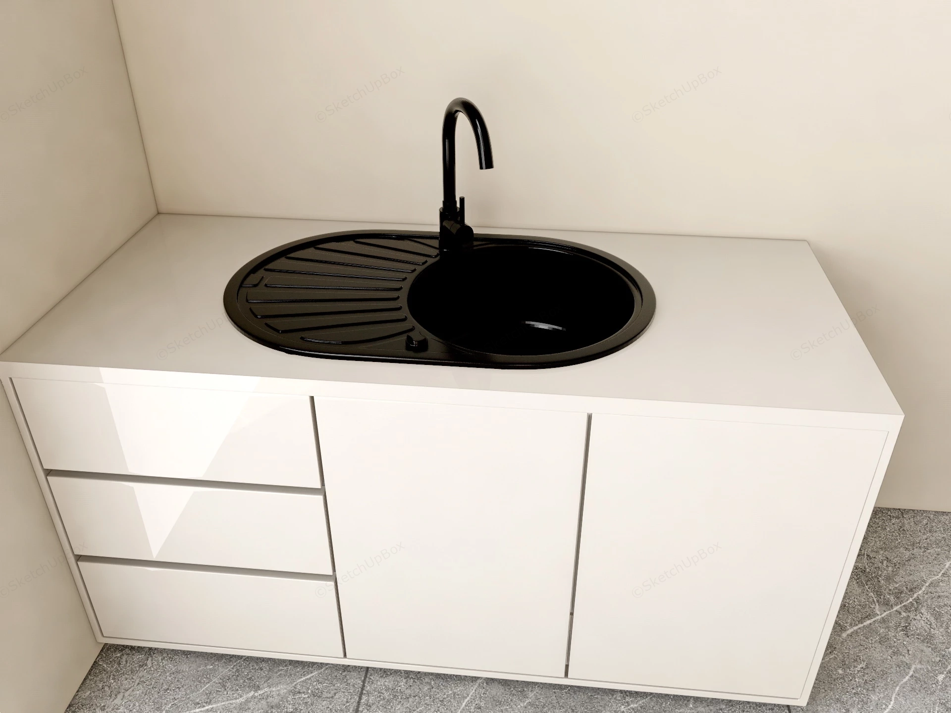 Kitchen Sink Cabinet sketchup model preview - SketchupBox