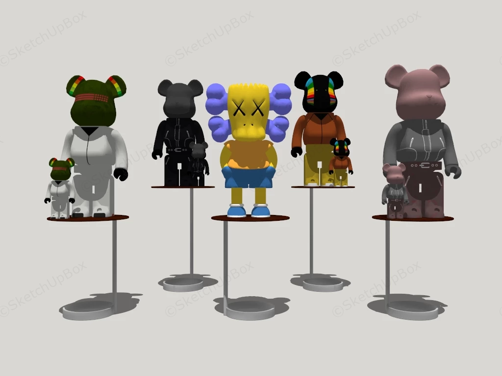 Medicom Bearbrick Figures sketchup model preview - SketchupBox