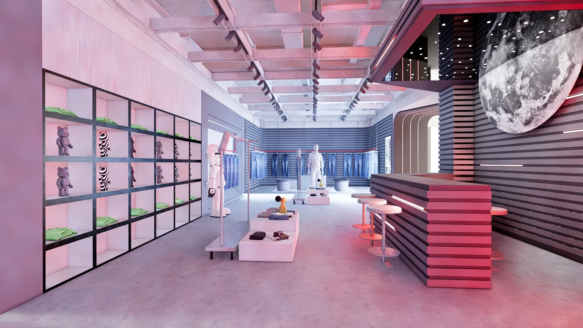 Stylish Clothing Store sketchup model preview - SketchupBox