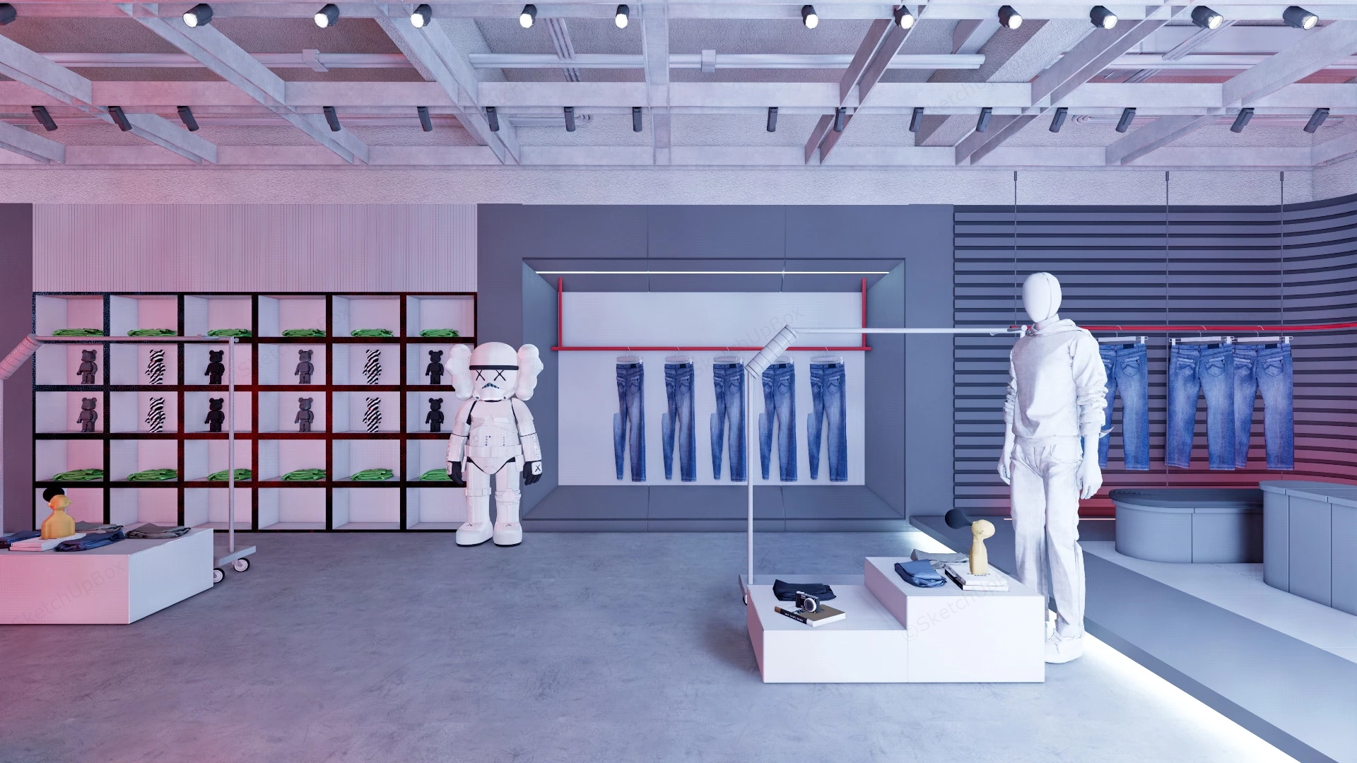 Stylish Clothing Store sketchup model preview - SketchupBox