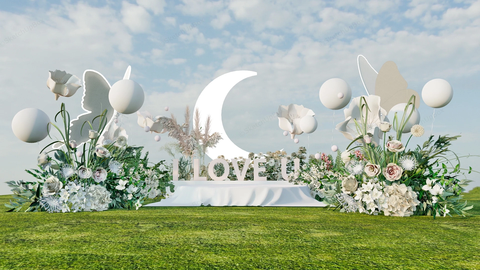 Wedding Backdrop Flower sketchup model preview - SketchupBox