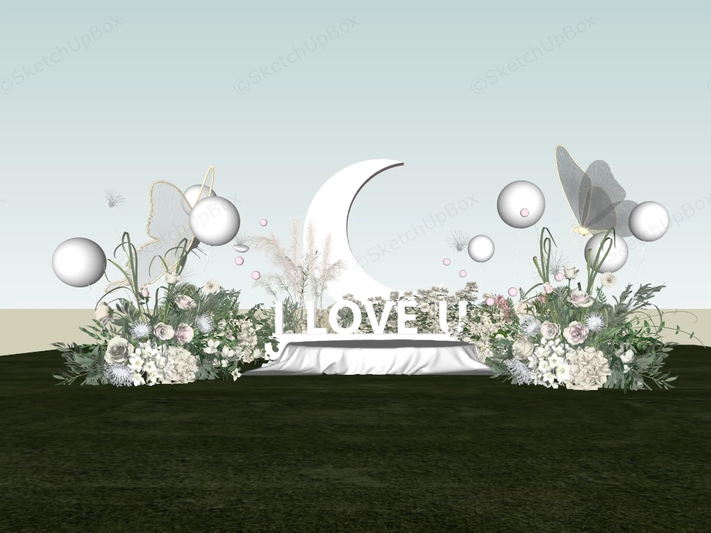 Wedding Backdrop Flower sketchup model preview - SketchupBox