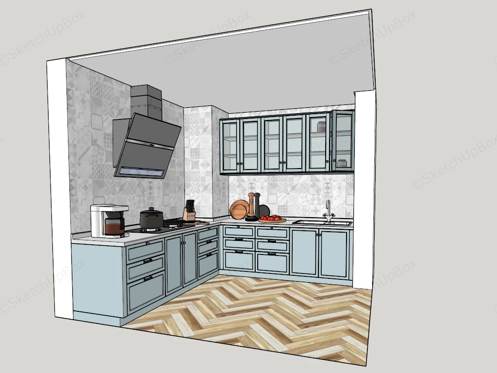 Light Green Kitchen Cabinets sketchup model preview - SketchupBox