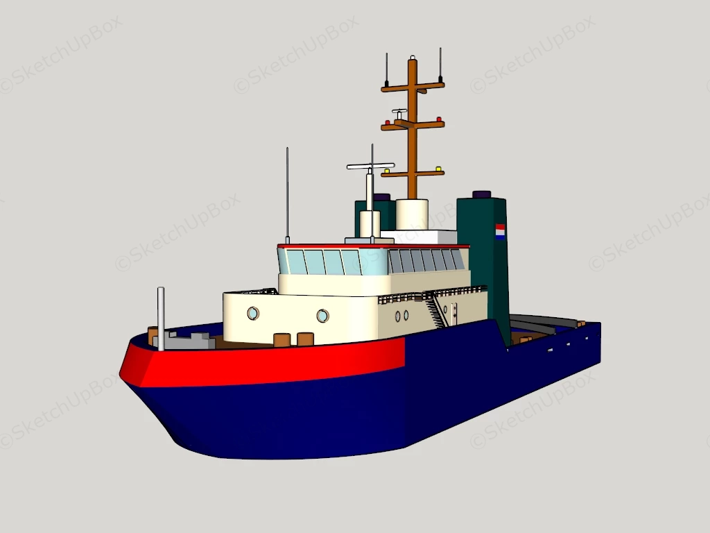 Tugboat Ship sketchup model preview - SketchupBox