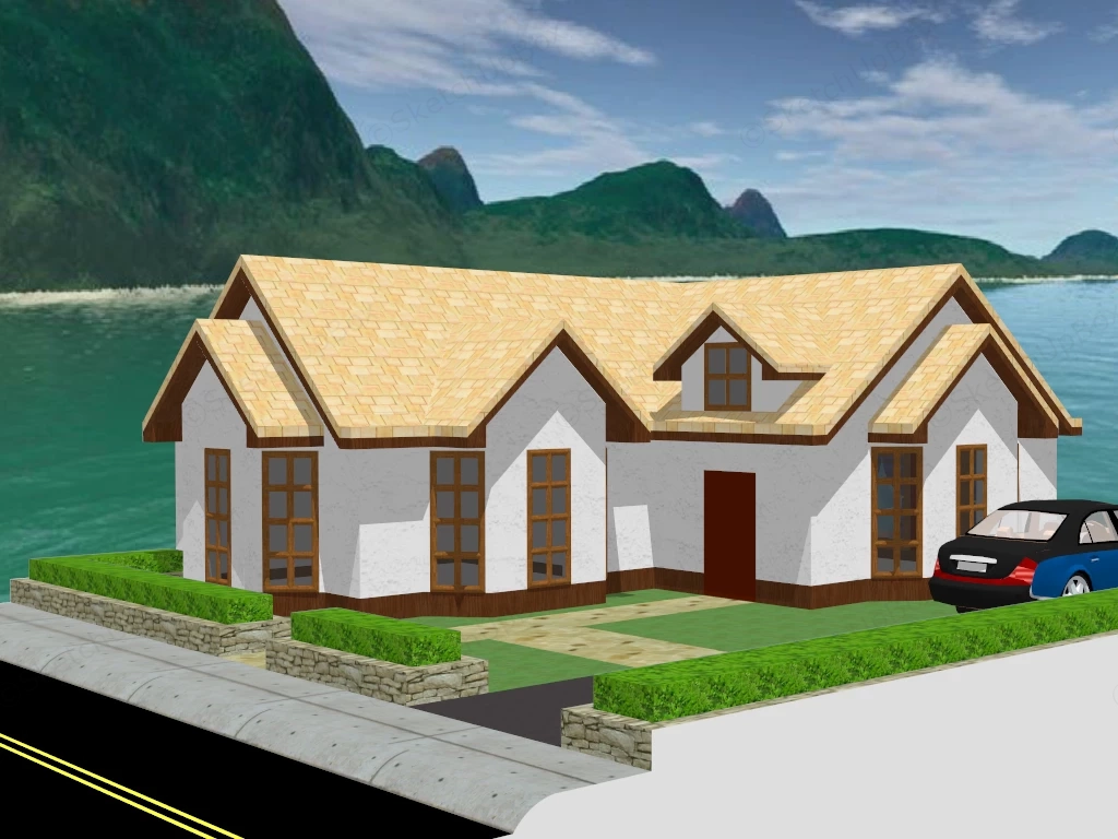 Waterside Home sketchup model preview - SketchupBox