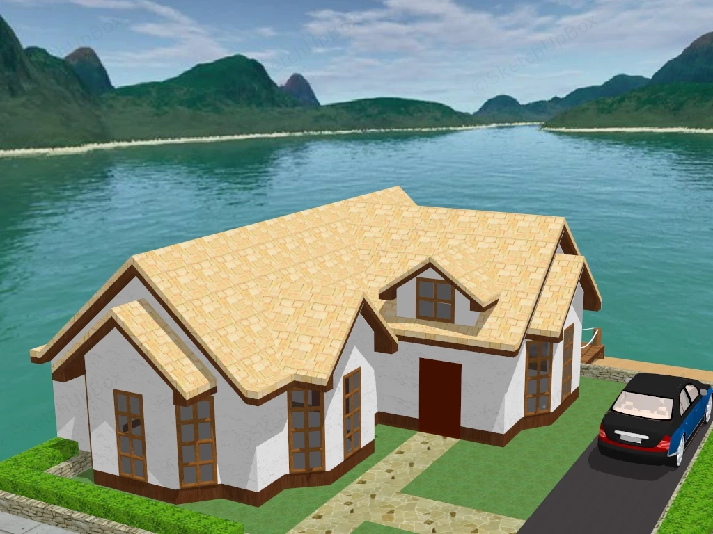 Waterside Home sketchup model preview - SketchupBox