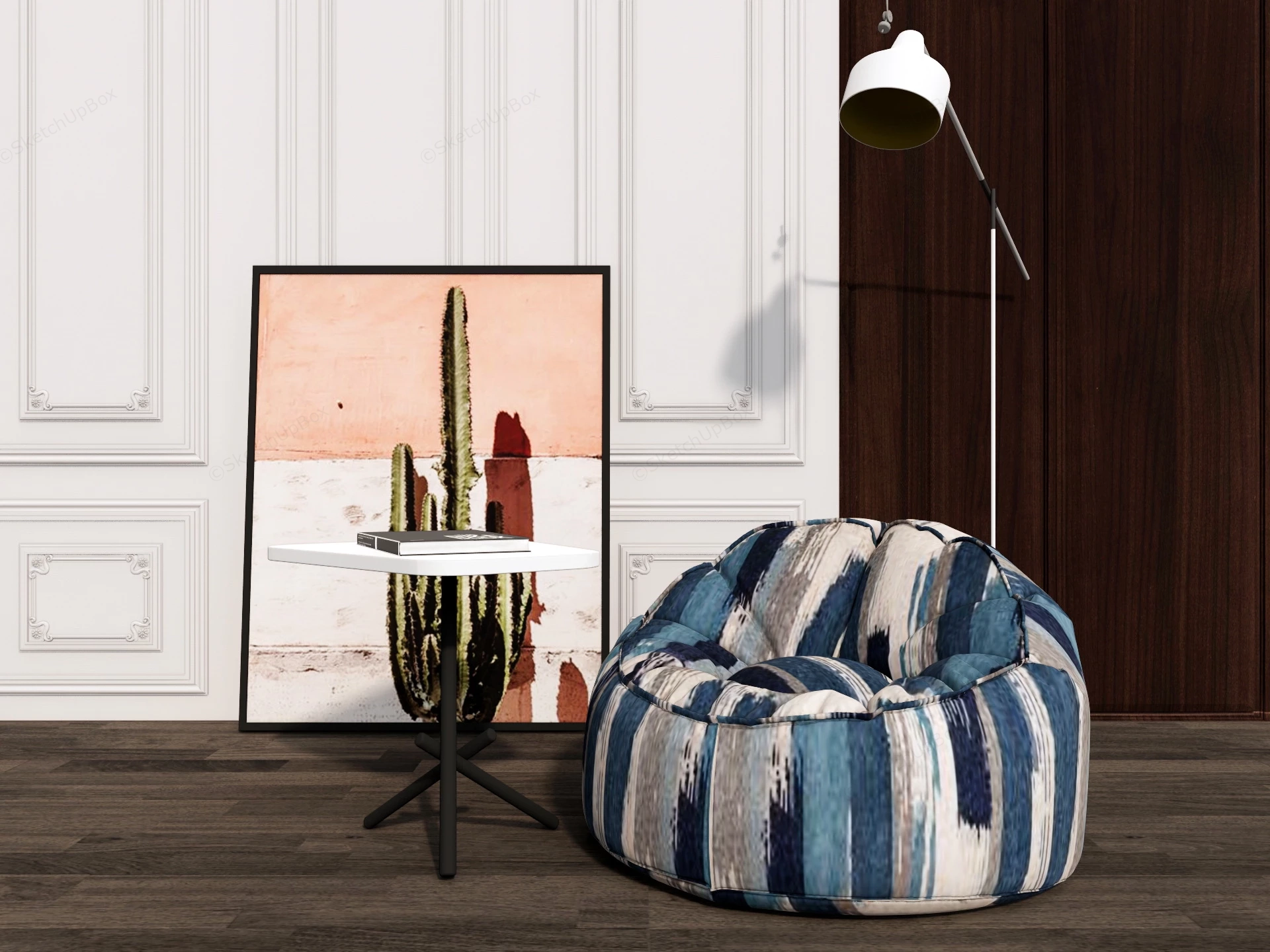 Bean Bag Chair And Table sketchup model preview - SketchupBox