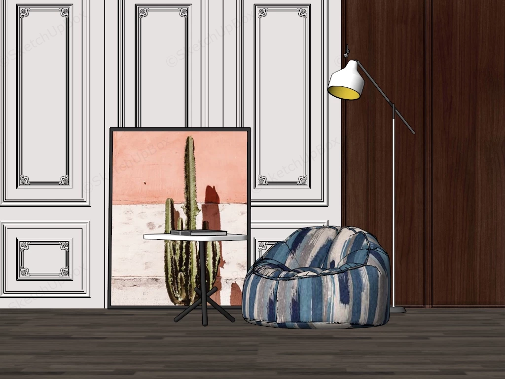 Bean Bag Chair And Table sketchup model preview - SketchupBox