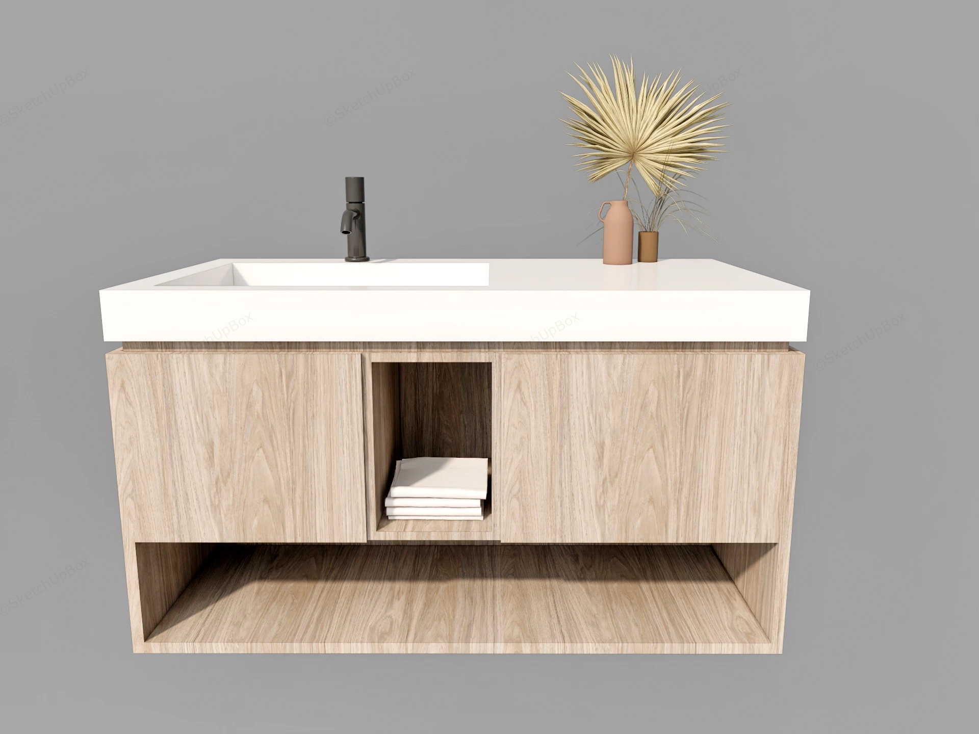 Modern Bathroom Sink Cabinet sketchup model preview - SketchupBox