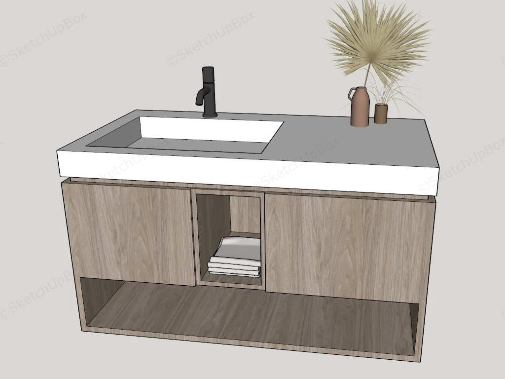 Modern Bathroom Sink Cabinet sketchup model preview - SketchupBox