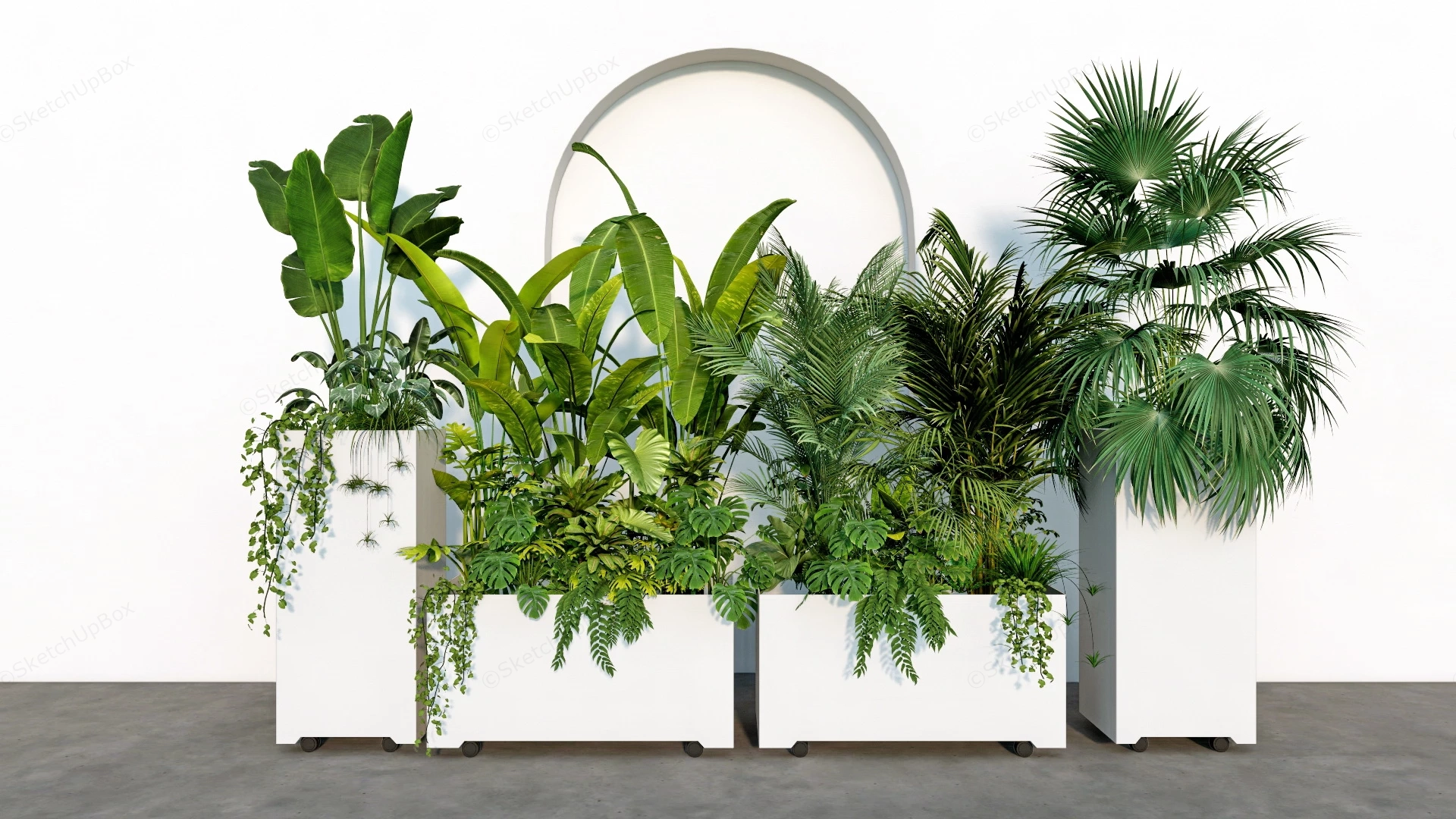 Large Outdoor Planters sketchup model preview - SketchupBox