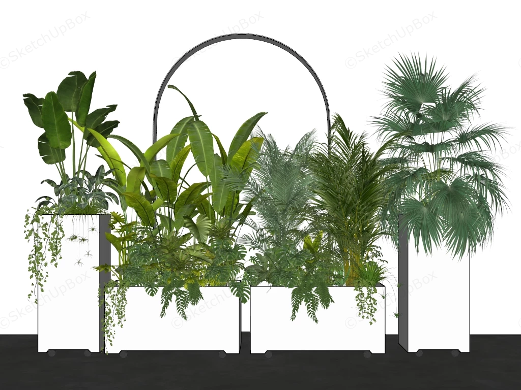 Large Outdoor Planters sketchup model preview - SketchupBox