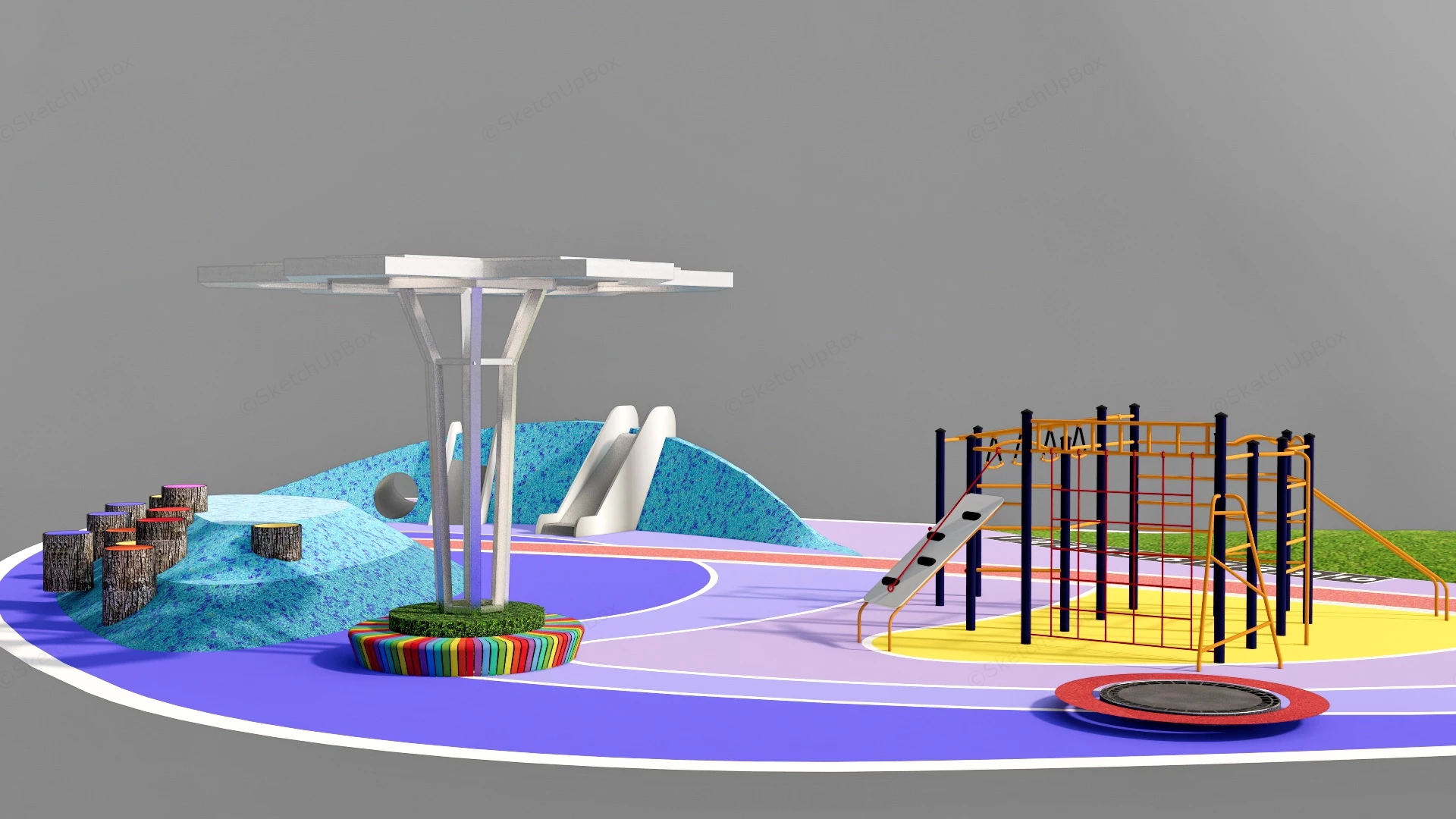 Park Play Area Equipment sketchup model preview - SketchupBox