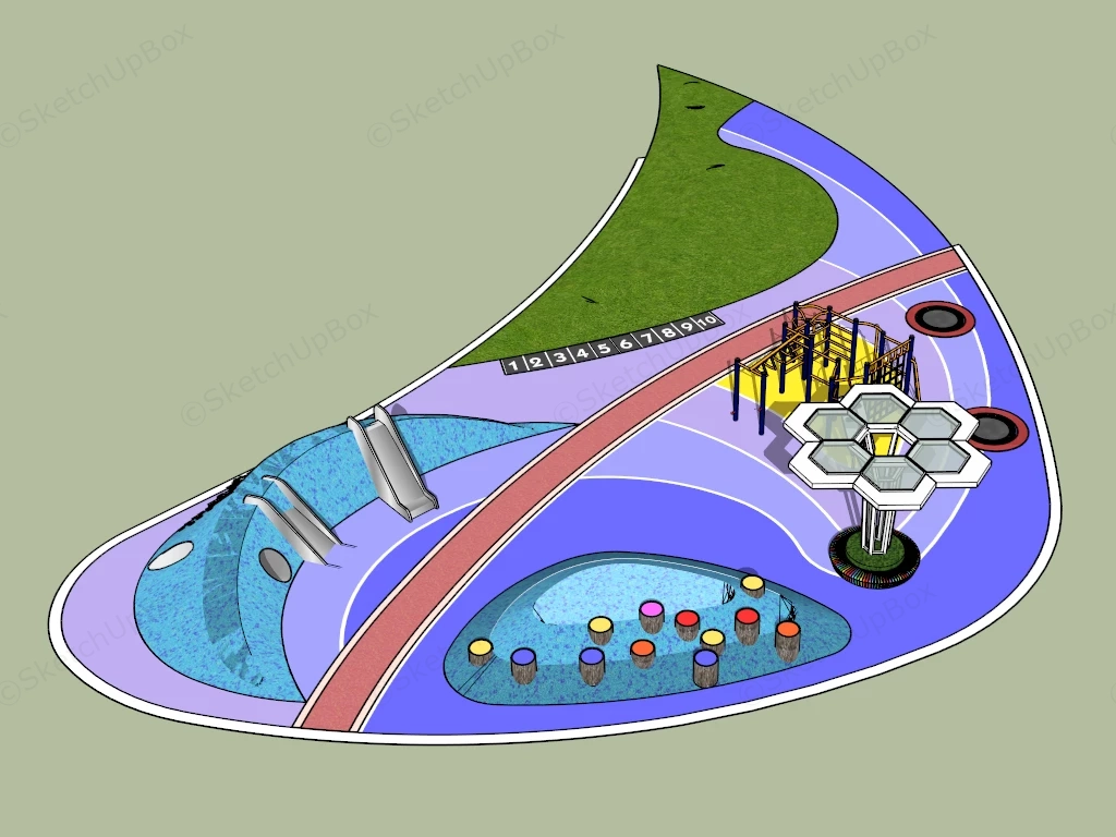 Park Play Area Equipment sketchup model preview - SketchupBox