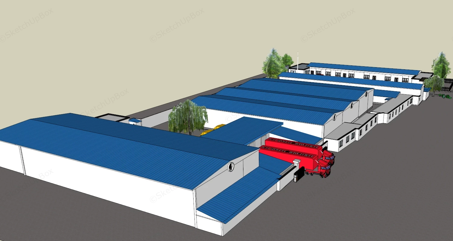 Food Factory Architecture sketchup model preview - SketchupBox
