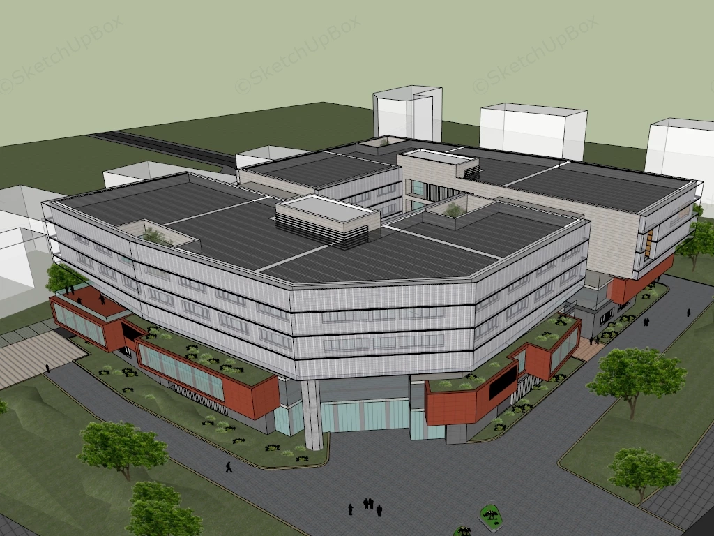 University Academic Building sketchup model preview - SketchupBox