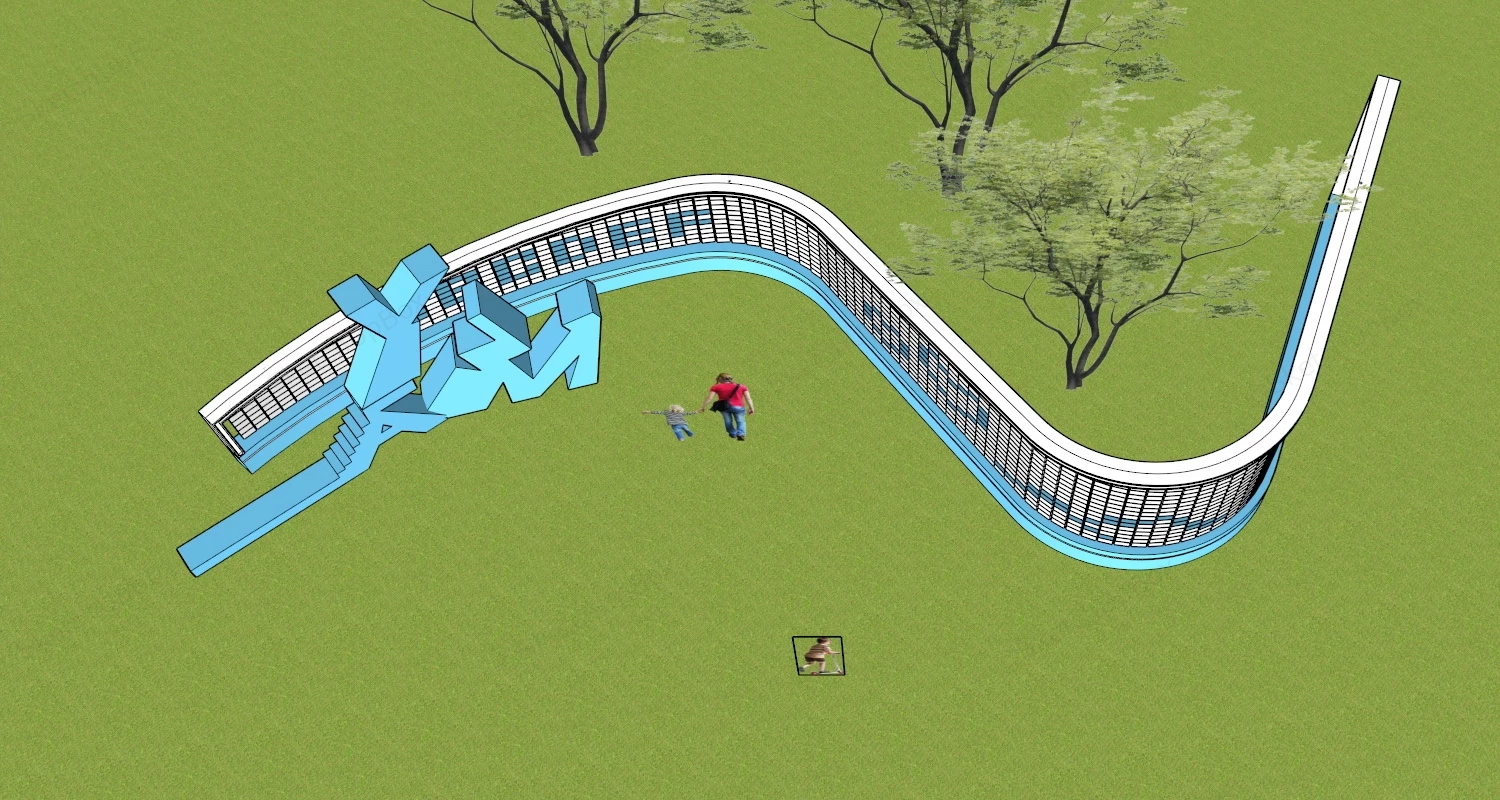 Playground Interactive Activity Wall sketchup model preview - SketchupBox