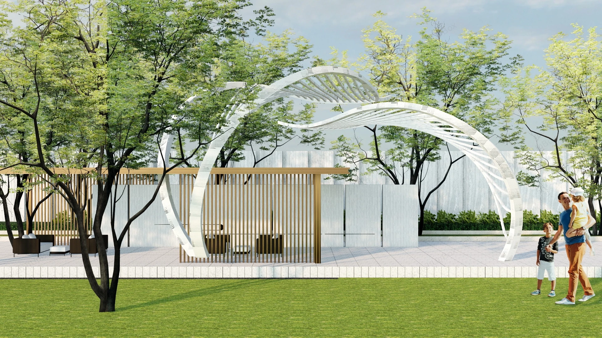 Urban Park Gazebo Design sketchup model preview - SketchupBox