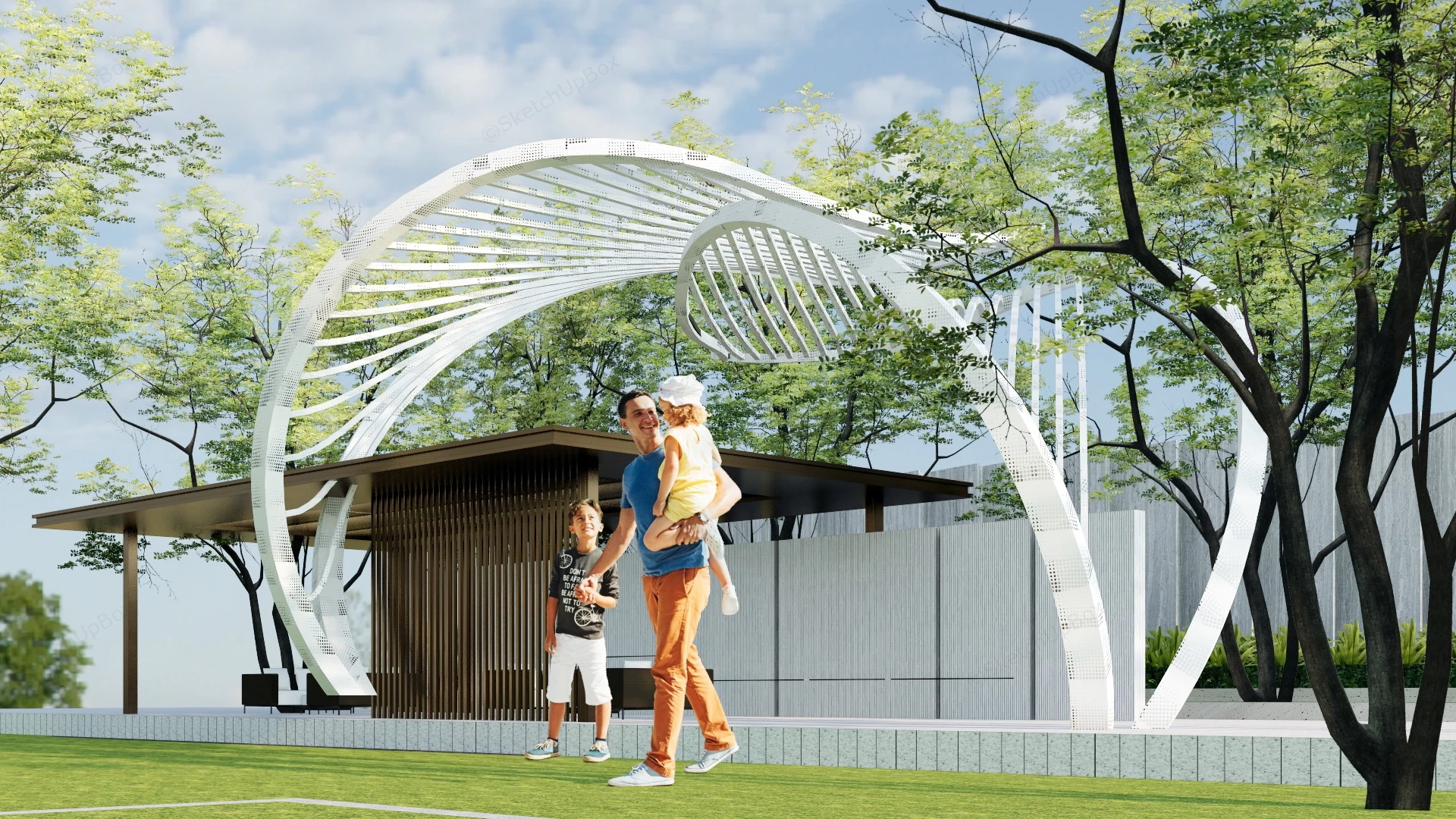 Urban Park Gazebo Design sketchup model preview - SketchupBox