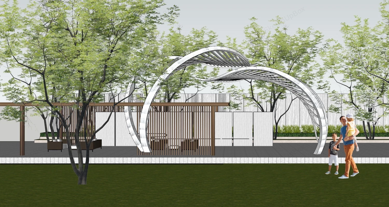 Urban Park Gazebo Design sketchup model preview - SketchupBox