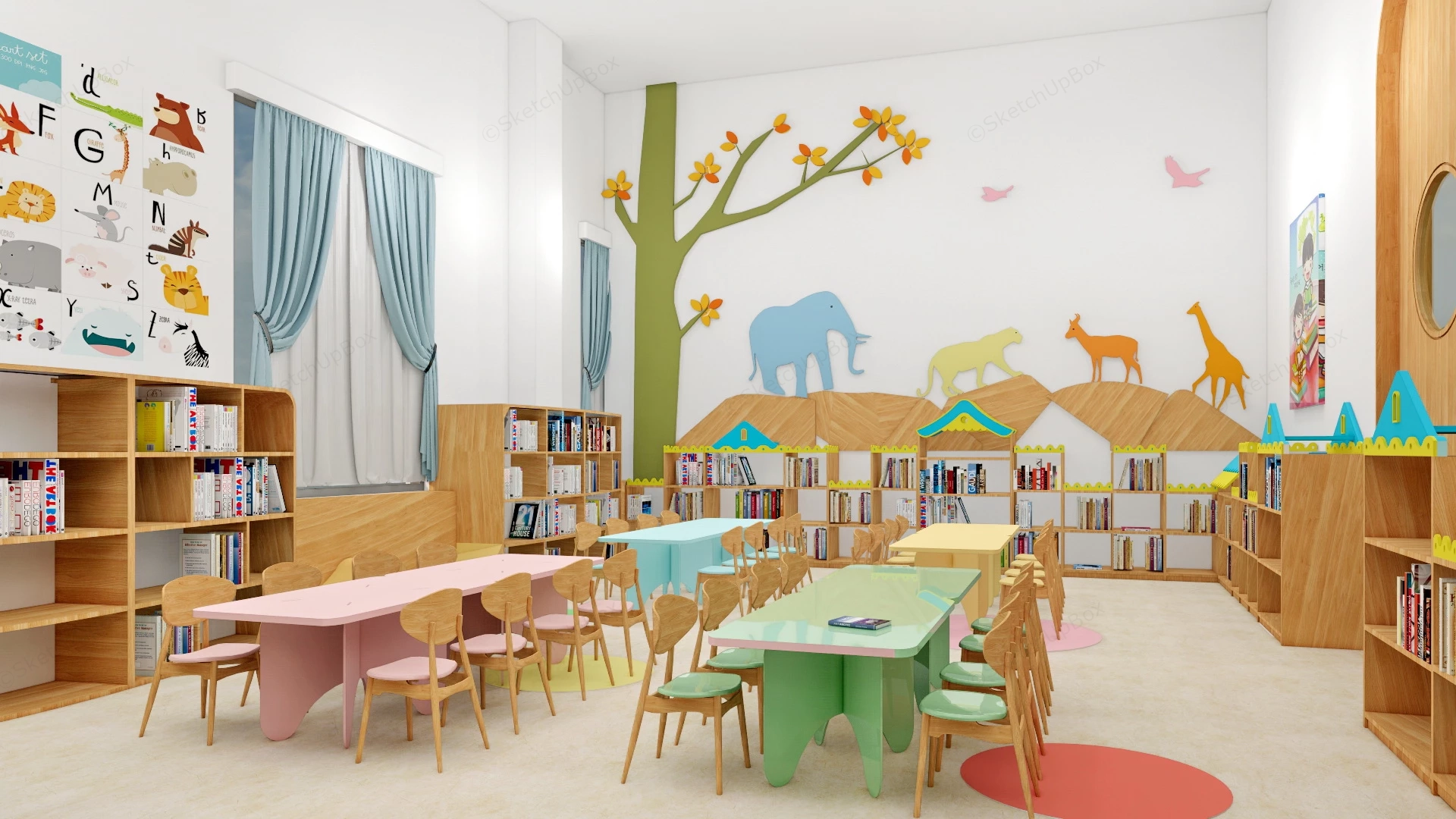 Kindergarten Library sketchup model preview - SketchupBox