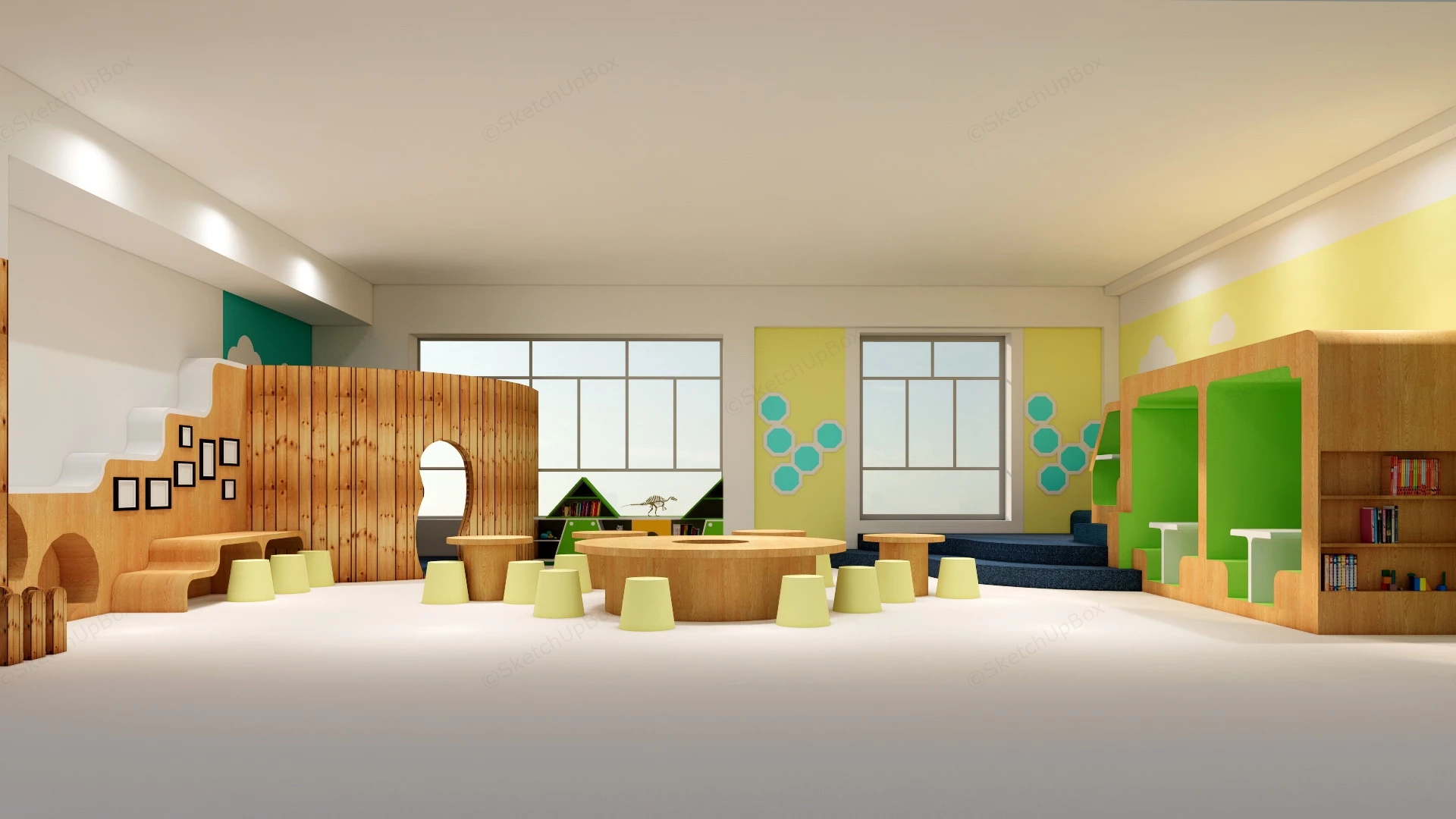 Kindergarten Reading Activity Room sketchup model preview - SketchupBox