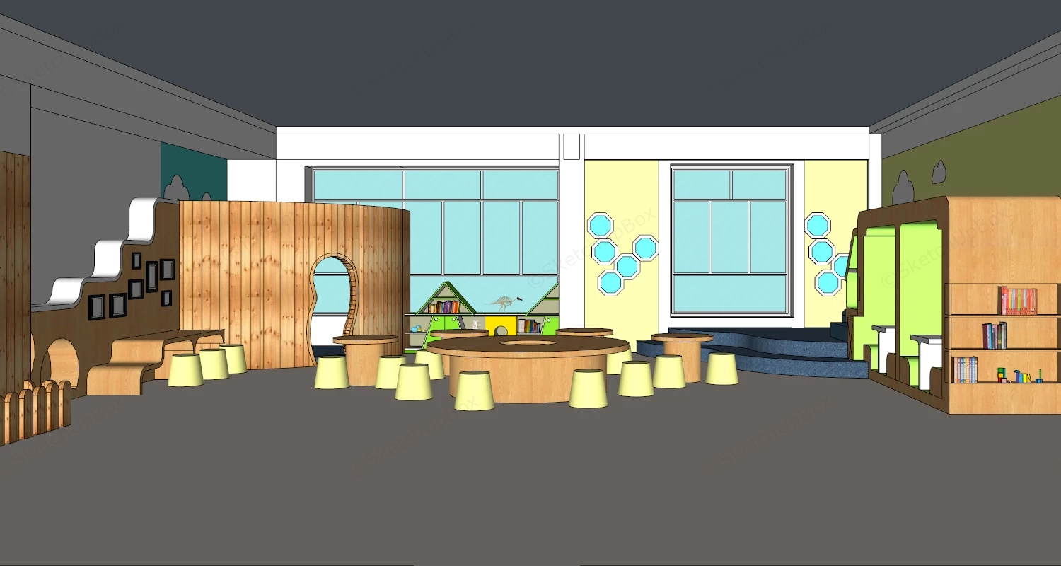 Kindergarten Reading Activity Room sketchup model preview - SketchupBox