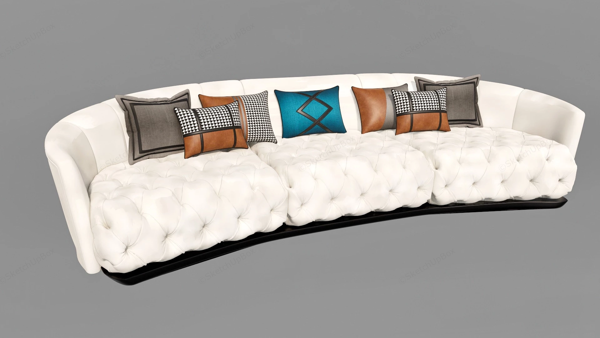 Modern Curved Tufted Sofa sketchup model preview - SketchupBox