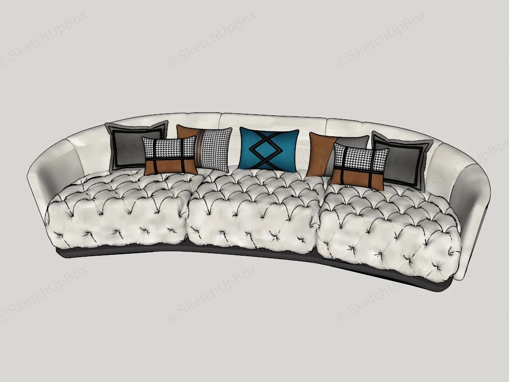 Modern Curved Tufted Sofa sketchup model preview - SketchupBox